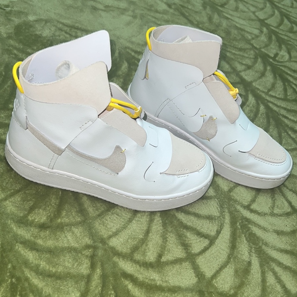 Woman’s Nike Vandalized LX White/Chrome Yellow Sneakers DISCONTINUED